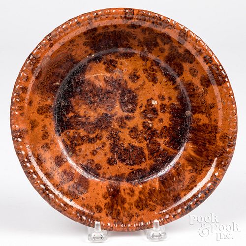 Pennsylvania redware shallow bowl, early 19th c.