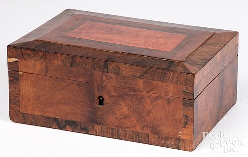 Mahogany dresser box, 19th c.