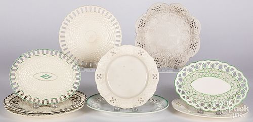 Group of creamware trays, 18th and 19th c.