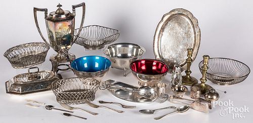 Group of silver plate tablewares