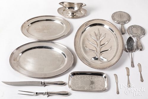 Group of sterling and silver plate