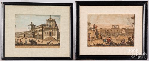 Two hand colored engravings