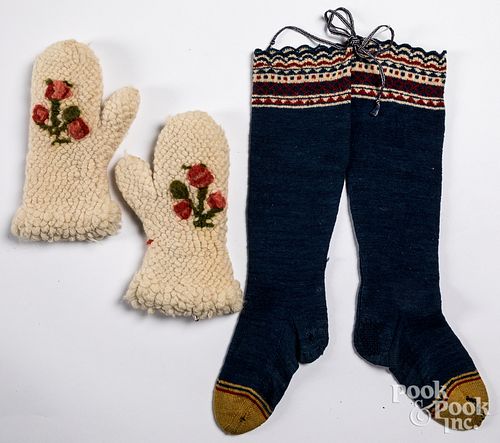 Pair of Amish socks, late 19th/early 20th c.