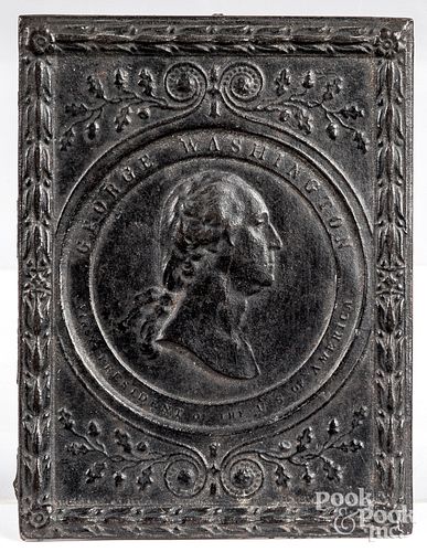 Cast iron George Washington wall plaque