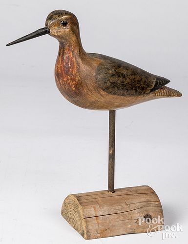 Harry Shourds carved and painted shorebird decoy