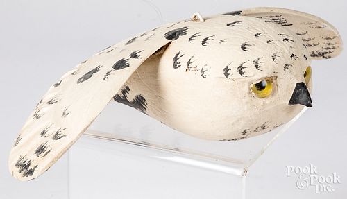 Casey Edwards carved and painted flying snow owl