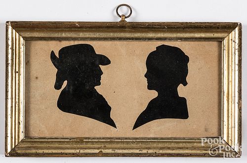 Pair of hollowcut silhouettes, early 19th c.