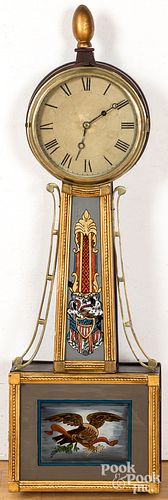 Federal mahogany banjo clock, ca. 1820