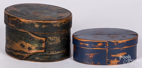 Two small painted bentwood boxes, 19th c.