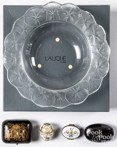 Lalique lily pad bowl, in original box
