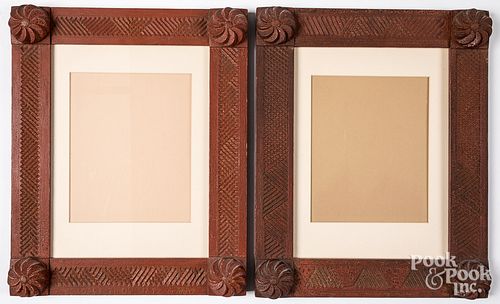 Two contemporary painted pine frames