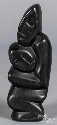 African soapstone figure of a mother and child