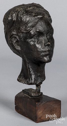 Bronze bust of a young boy