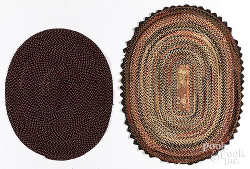 Two small oval braided rugs, 19th c.