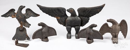 Two early cast iron snow eagles, 19th c.