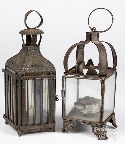 Two tin carry lanterns, 19th c.
