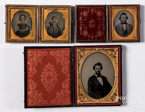 Four ambrotype portraits, 19th c.