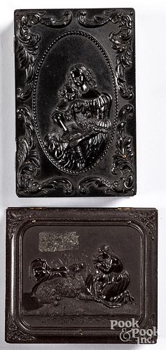Two thermoplastic union cases, 19th c.