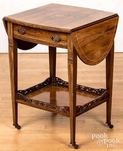 English rosewood end table, ca. 1900