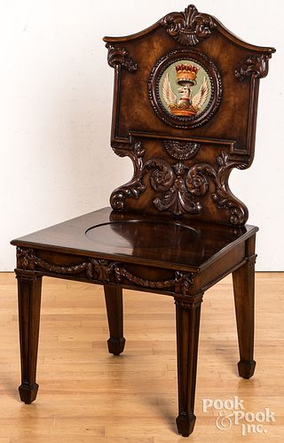 Italian mahogany hall chair