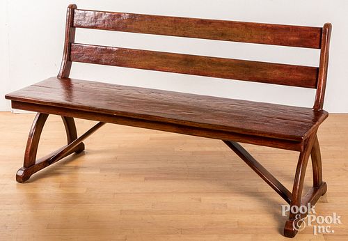 Contemporary oak bench