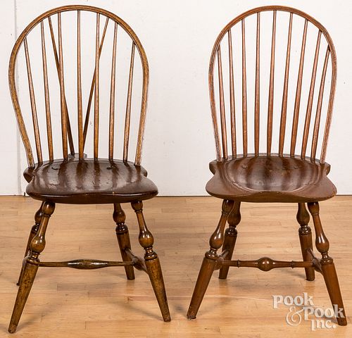 Braceback Windsor chair and a bowback chair
