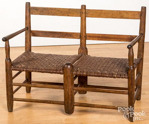Child's two seat settee, 19th c.