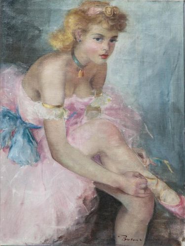 Impressionist oil on canvas of Ballerina Circa 1900
