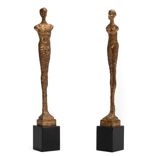 Diego Giacometti (After) Pair of Bronze Sculptures