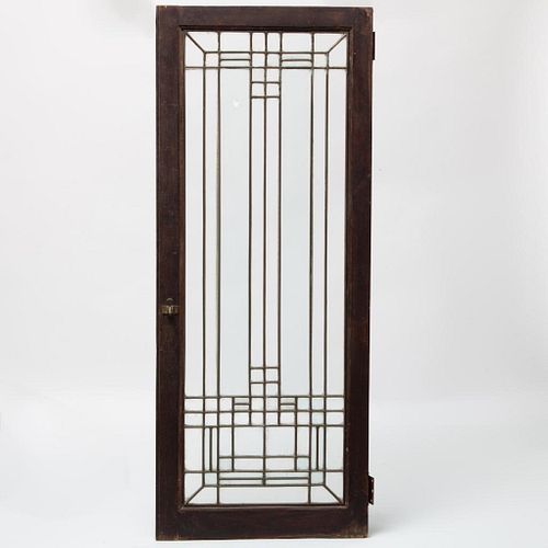 Frank Lloyd Wright Style Leaded Glass Window Circa 1910