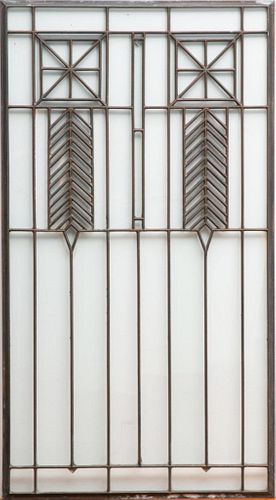 Frank lloyd Wright or disciple Leaded Glass Panel