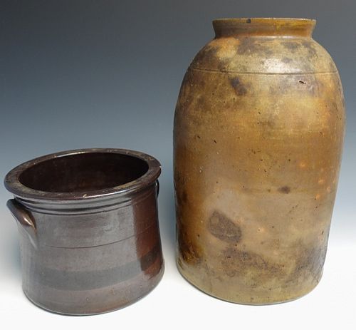 Two Antique Stoneware Crocks