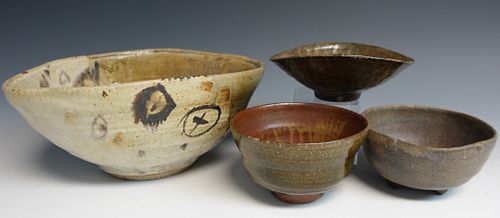 Four Studio Pottery Bowls