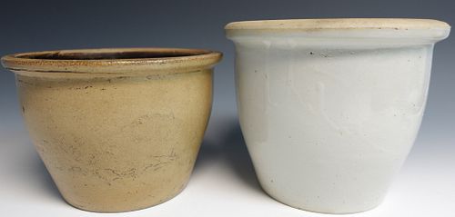 Two Antique Stoneware Crocks