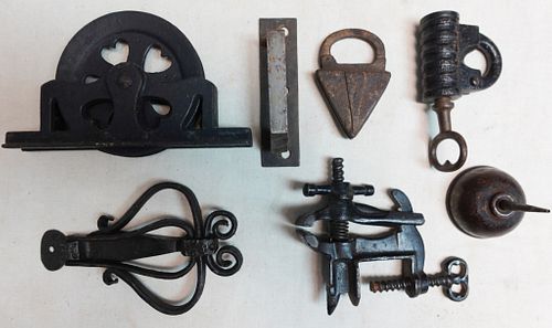 Wrought Iron Clamp, Pulley, etc.