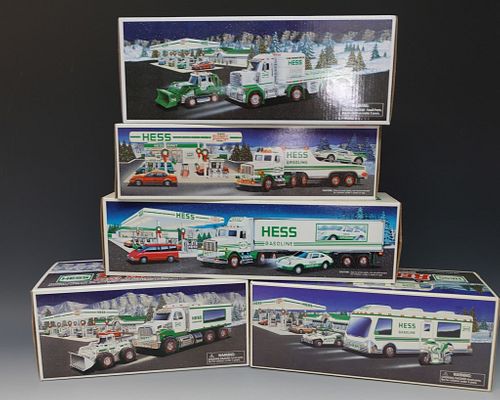 Five Hess Toy Vehicles