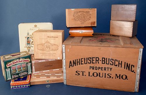 Budweiser Crate and Tins