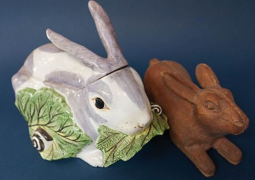 Two Decorative Rabbit Figures