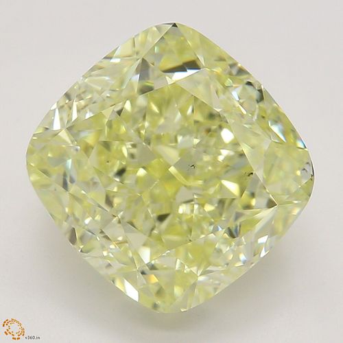 3.52 ct, Natural Fancy Yellow Even Color, VS2, Cushion cut Diamond (GIA Graded), Appraised Value: $74,600 