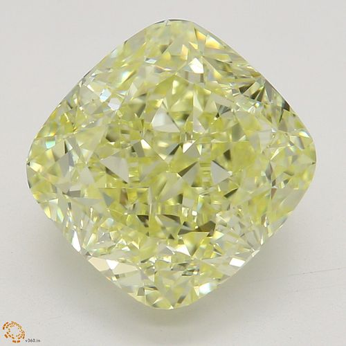 4.17 ct, Natural Fancy Yellow Even Color, IF, Cushion cut Diamond (GIA Graded), Appraised Value: $118,400 