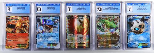 5PC Pokemon EX CGC Holographic Card Group
