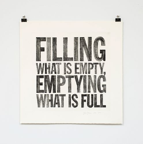 John Giorno, "FILLING WHAT IS EMPTY, EMPTYING WHAT IS FULL", 2005