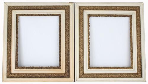 (2) 19th C. Carved & Painted Giltwood Frames