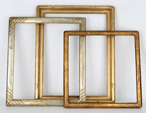 (3) Early 20th C. Arts & Crafts Carved Frames
