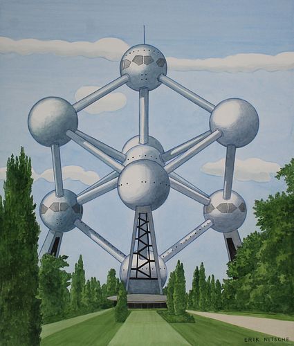 Erik Nitsche (1908-1998)The Atomium in Belgium W/C