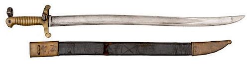 Model 1841 Mississippi Rifle Type I Snell Brass Handle Saber Bayonet 