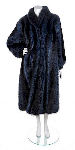 An Ivan and Peterson Stockholm Blue Raccoon Coat,