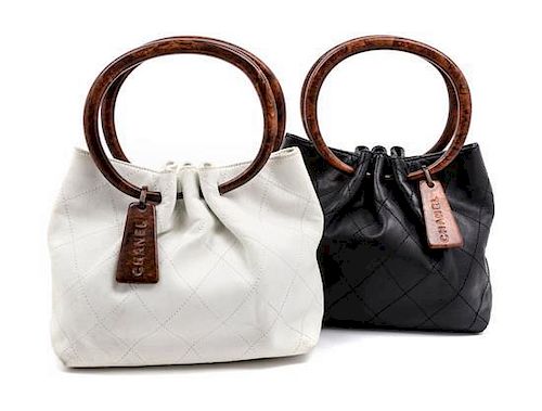 A Pair of Chanel Leather Quilted Handbags,