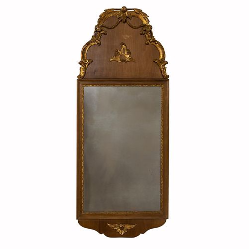 QUEEN ANNE STYLE MIRROR WITH 19TH C. ELEMENTS