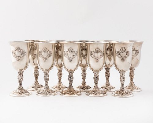 SET OF 10, AMERICAN SILVERPLATE GOBLETS